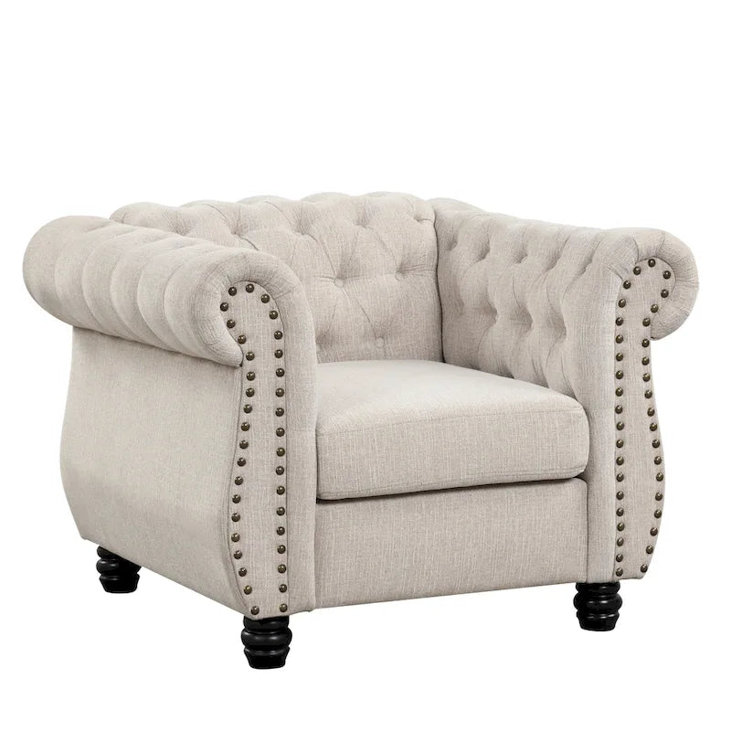 Fauteuil Chesterfield capitonné Morden Fort