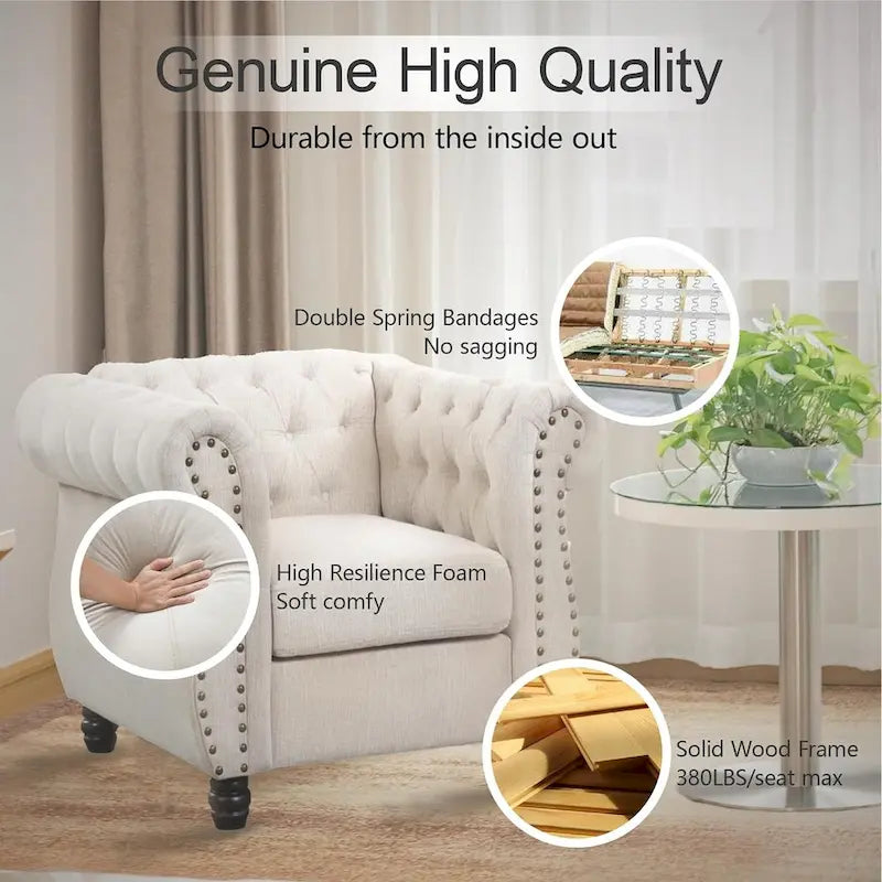 Fauteuil Chesterfield capitonné Morden Fort