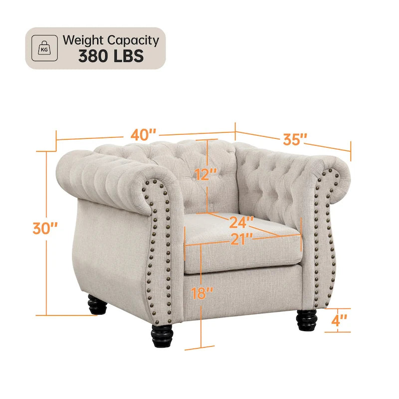 Fauteuil Chesterfield capitonné Morden Fort
