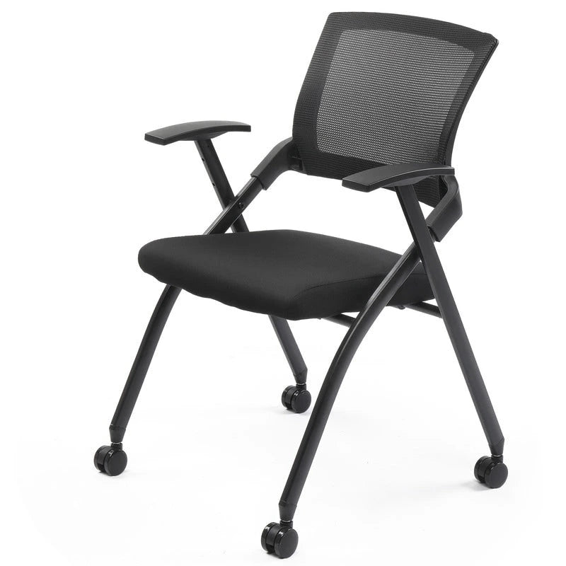 Chaise de conférence empilable à roulettes, Chaise de bureau pliante avec dossier rebondissant