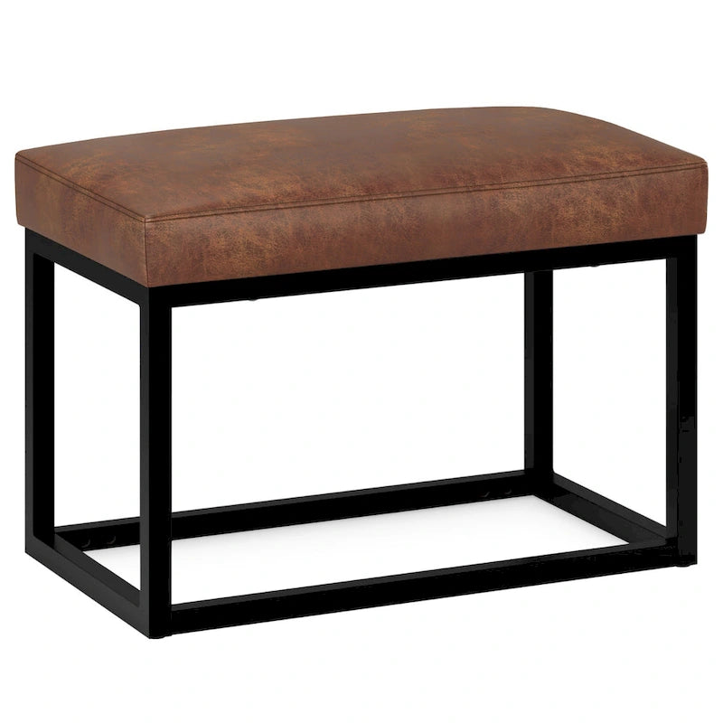 Banc Ottoman Rectangulaire Contemporain WYNDENHALL Kerwood de 66 cm de large en Faux Cuir