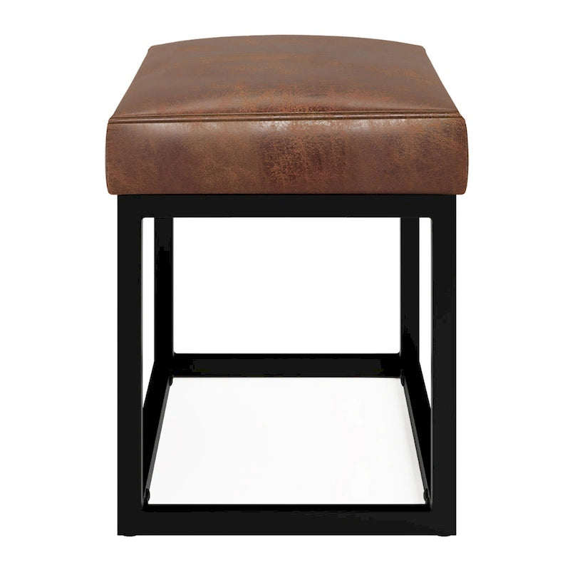 Banc Ottoman Rectangulaire Contemporain WYNDENHALL Kerwood de 66 cm de large en Faux Cuir