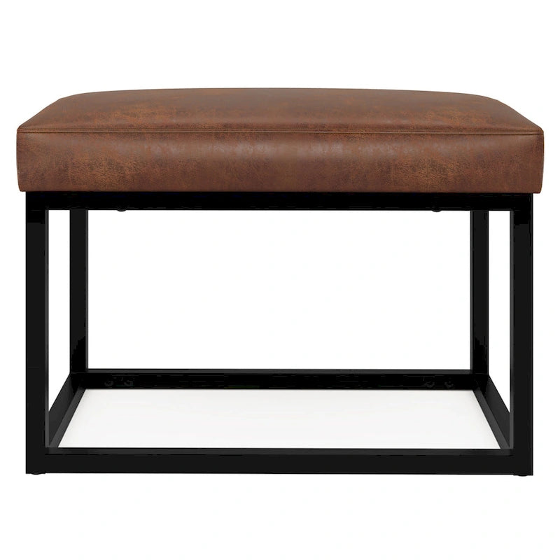 Banc Ottoman Rectangulaire Contemporain WYNDENHALL Kerwood de 66 cm de large en Faux Cuir