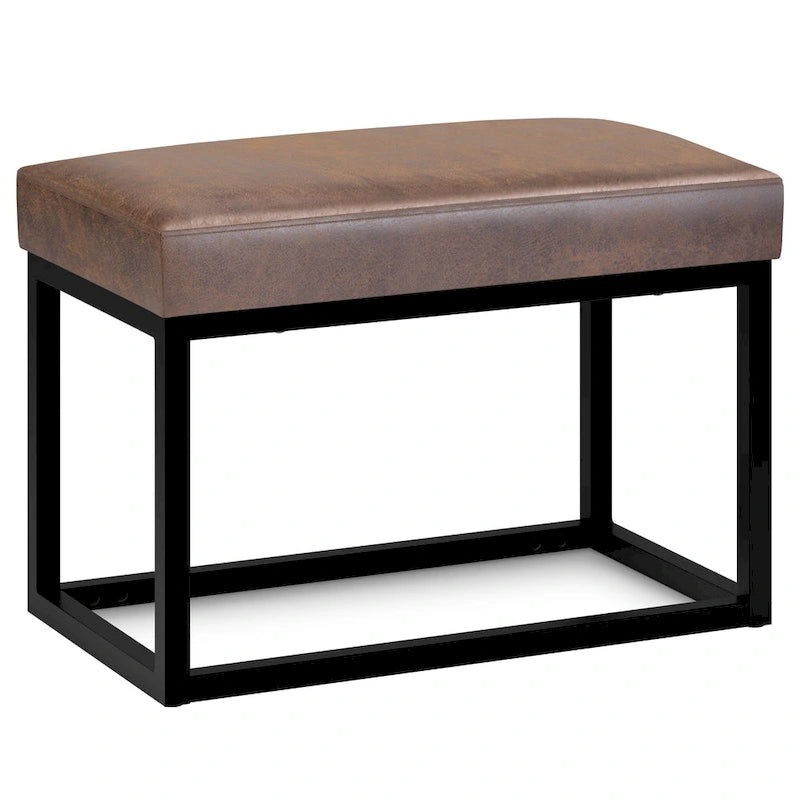 Banc Ottoman Rectangulaire Contemporain WYNDENHALL Kerwood de 66 cm de large en Faux Cuir