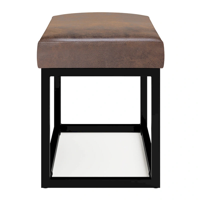 Banc Ottoman Rectangulaire Contemporain WYNDENHALL Kerwood de 66 cm de large en Faux Cuir