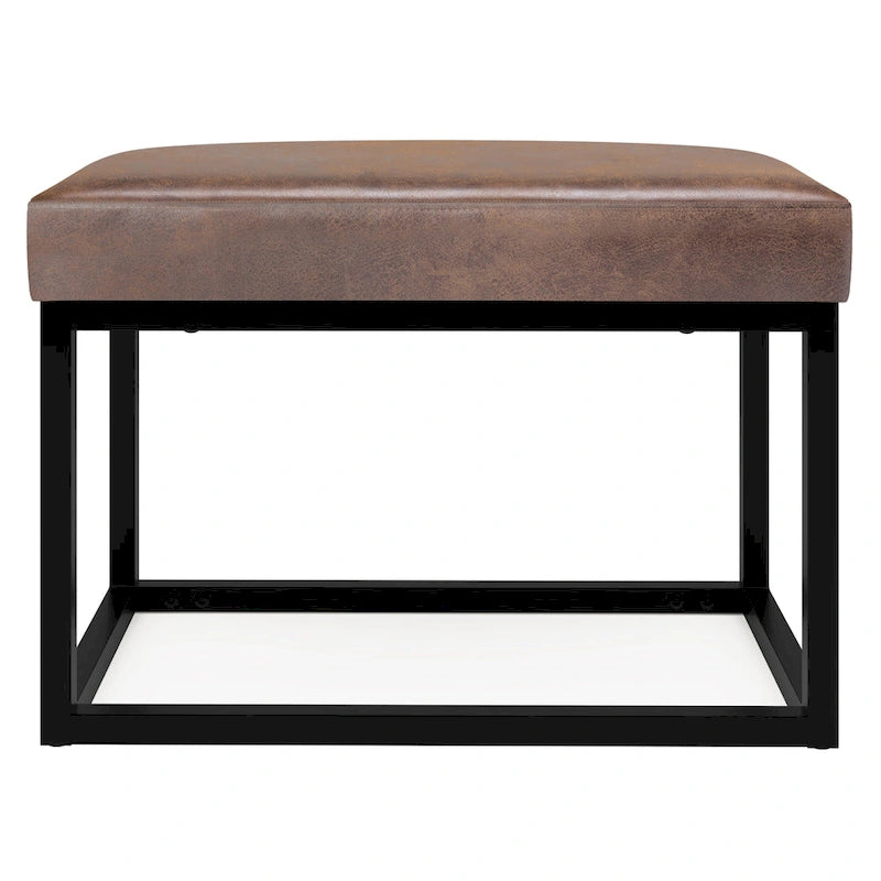 Banc Ottoman Rectangulaire Contemporain WYNDENHALL Kerwood de 66 cm de large en Faux Cuir