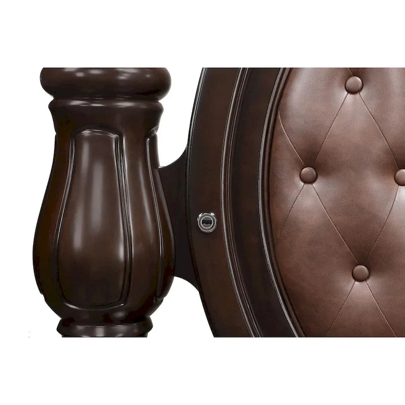 Lit à baldaquin Gweni New Classic Furniture, noyer et marron