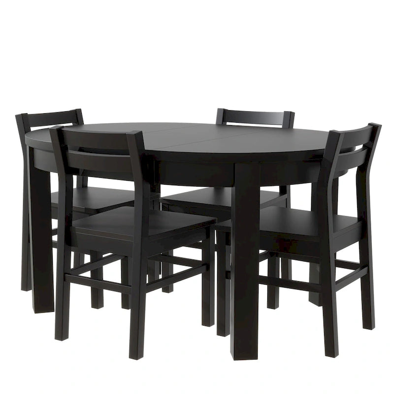 Ensemble de salle à manger 5 pièces extensible rond de style ferme Merax