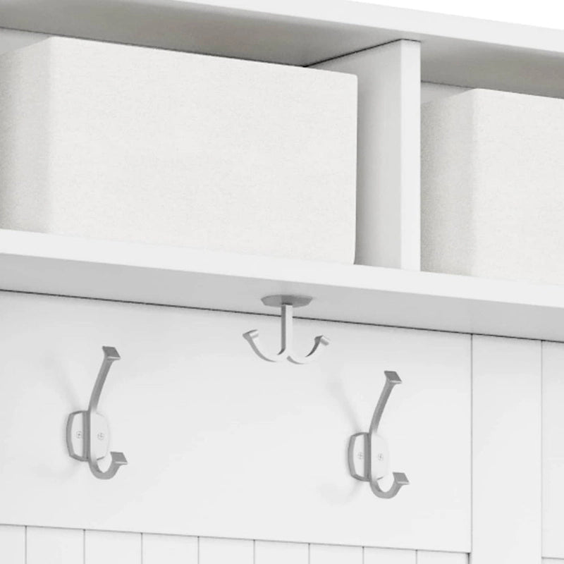 Vestiaire en bois massif John Louis Home avec range-chaussures et deux bacs de rangement
