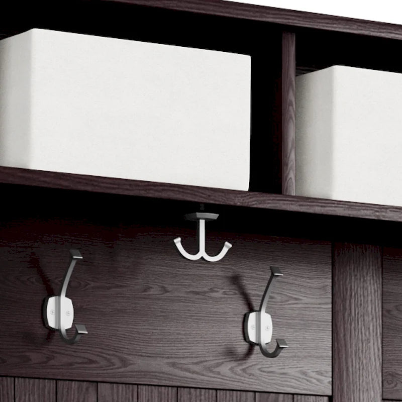 Vestiaire en bois massif John Louis Home avec range-chaussures et deux bacs de rangement
