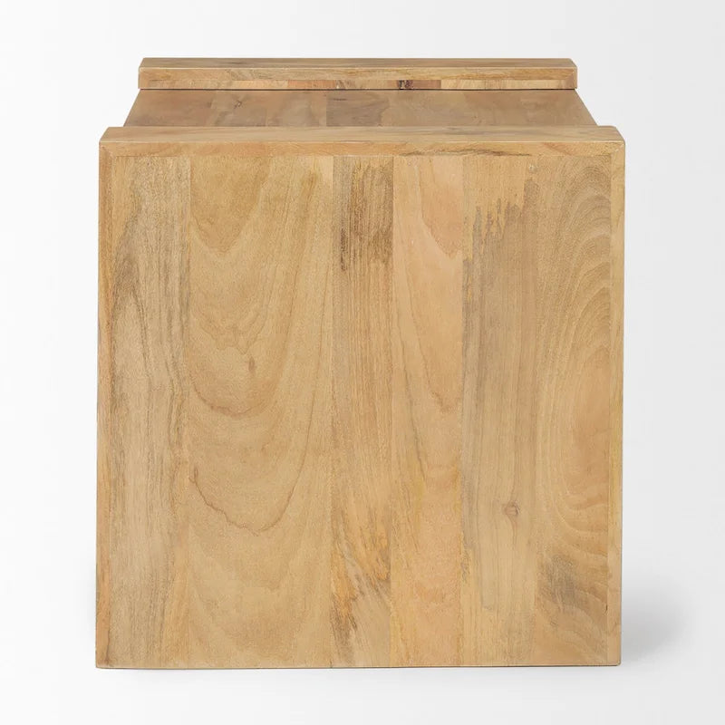 Table d'appoint carrée en bois massif marron clair Athélia