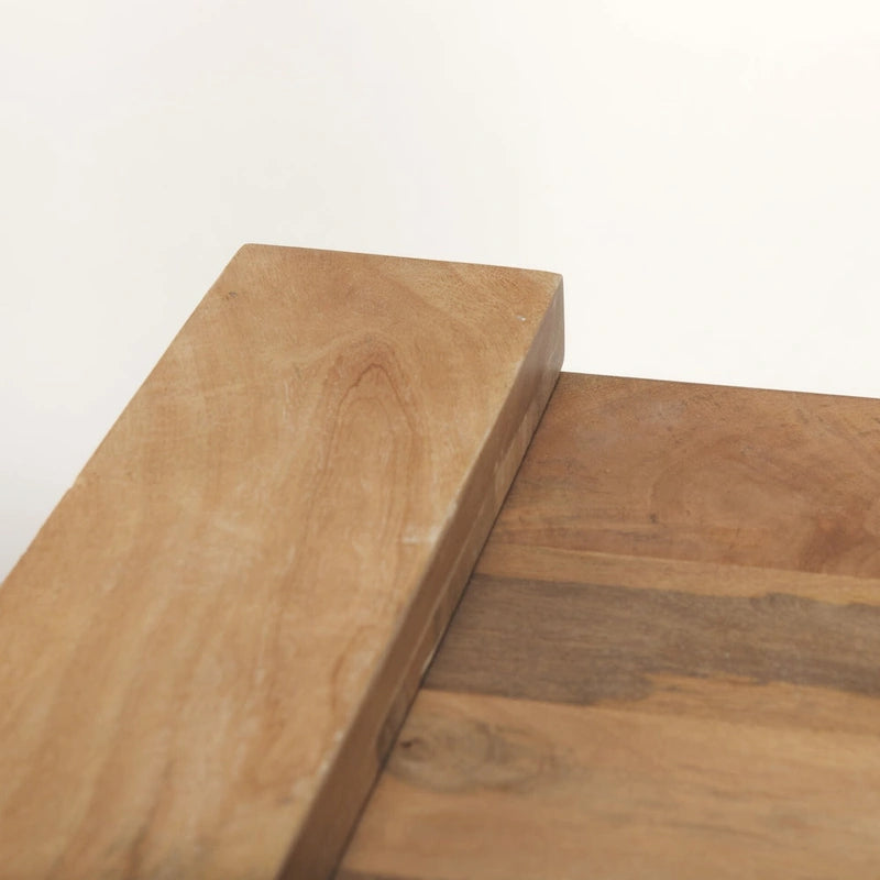 Table d'appoint carrée en bois massif marron clair Athélia