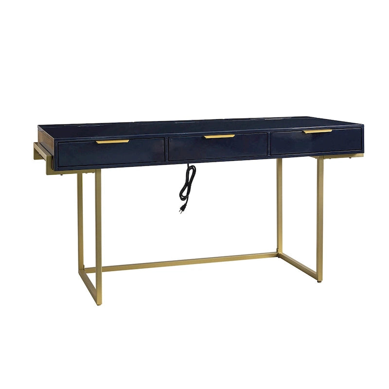 Bureau à 3 tiroirs Patricia Modern avec ports USB et prise par HULALA HOME