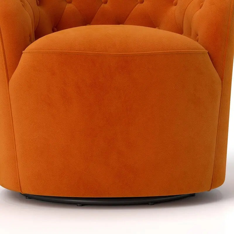 Fauteuil baril pivotant à 360 degrés SEYNAR moderne en velours avec dossier capitonné, lot de 2