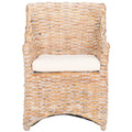 SAFAVIEH Cheryle Fauteuil à oreilles en osier marron délavé (entièrement assemblé) - 26 L x 23 P x 34 H - 26Wx23Dx34H