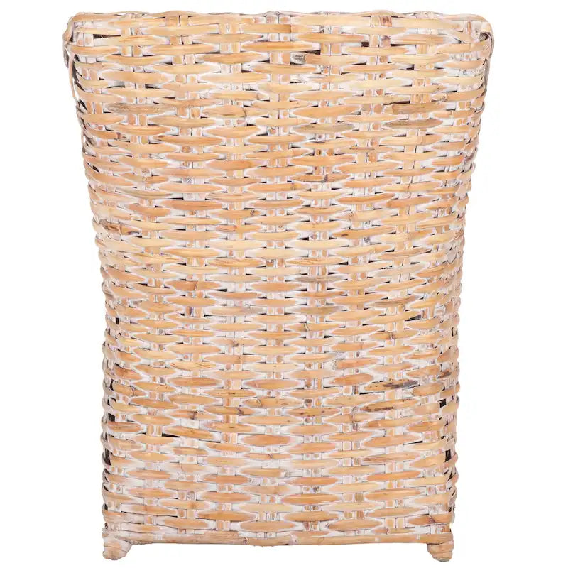 SAFAVIEH Cheryle Fauteuil à oreilles en osier marron délavé (entièrement assemblé) - 26 L x 23 P x 34 H - 26Wx23Dx34H