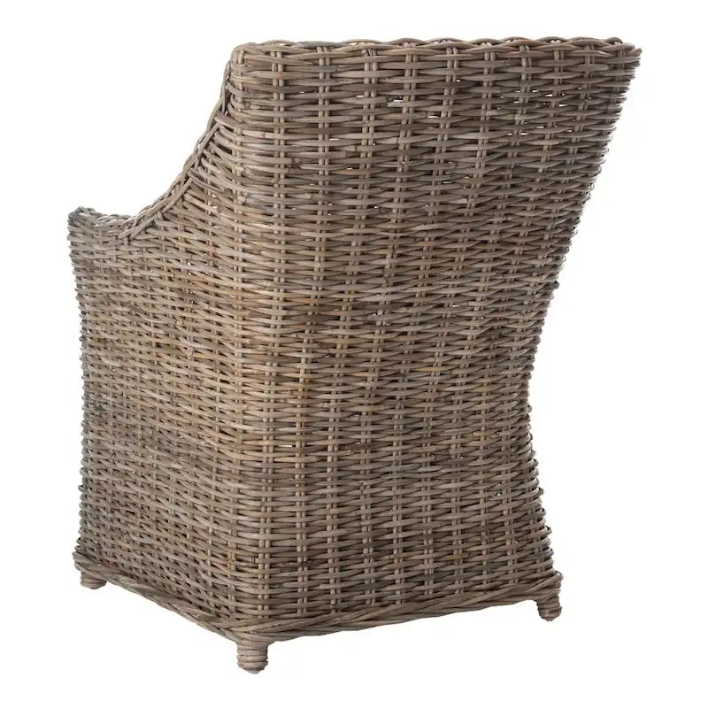SAFAVIEH Cheryle Fauteuil à oreilles en osier marron délavé (entièrement assemblé) - 26 L x 23 P x 34 H - 26Wx23Dx34H