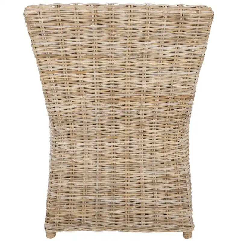 SAFAVIEH Cheryle Fauteuil à oreilles en osier marron délavé (entièrement assemblé) - 26 L x 23 P x 34 H - 26Wx23Dx34H