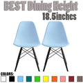 Lot de 2 Chaises de Salle à Manger Modernes avec Pieds en Bois Noir Foncé pour Cuisine, Bureau, Restaurant Eiffel Dowel