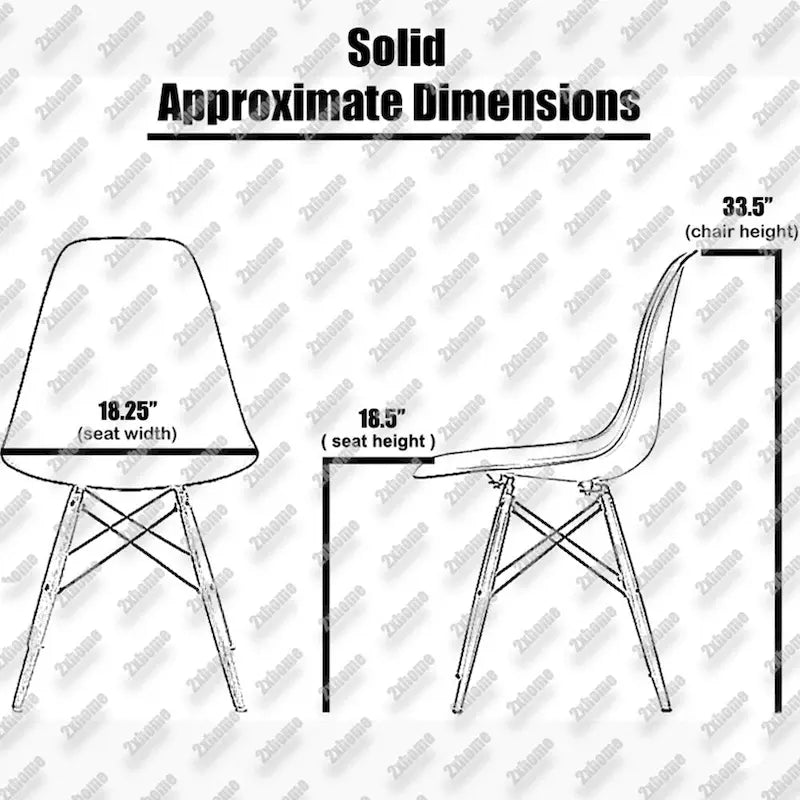 Lot de 2 Chaises de Salle à Manger Modernes avec Pieds en Bois Noir Foncé pour Cuisine, Bureau, Restaurant Eiffel Dowel