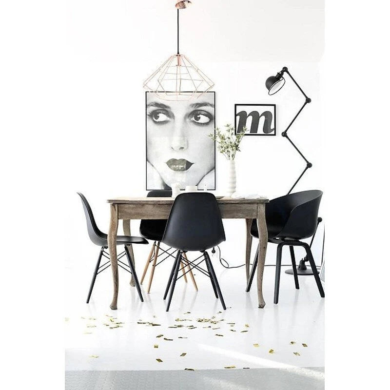 Lot de 2 Chaises de Salle à Manger Modernes avec Pieds en Bois Noir Foncé pour Cuisine, Bureau, Restaurant Eiffel Dowel