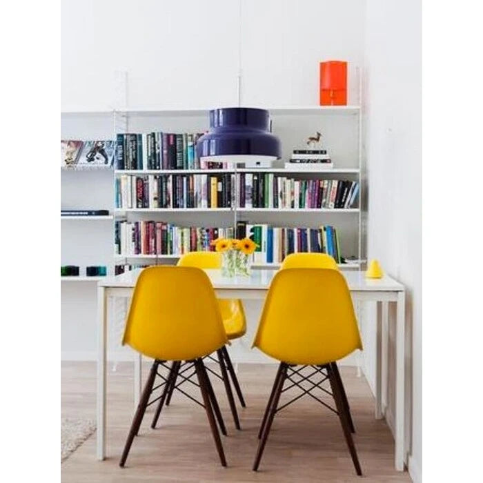 Lot de 2 Chaises de Salle à Manger Modernes avec Pieds en Bois Noir Foncé pour Cuisine, Bureau, Restaurant Eiffel Dowel
