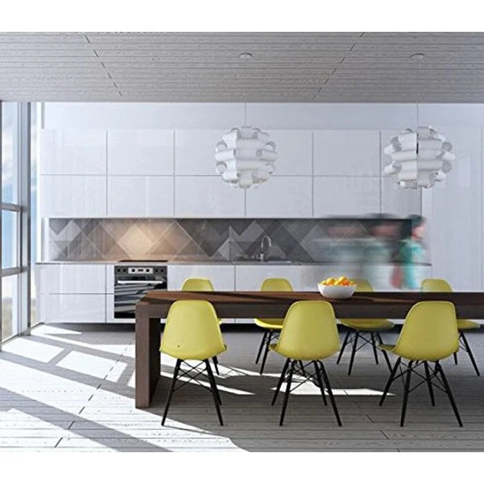 Lot de 2 Chaises de Salle à Manger Modernes avec Pieds en Bois Noir Foncé pour Cuisine, Bureau, Restaurant Eiffel Dowel