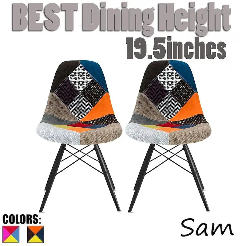 Lot de 2 Chaises de Salle à Manger Modernes avec Pieds en Bois Noir Foncé pour Cuisine, Bureau, Restaurant Eiffel Dowel