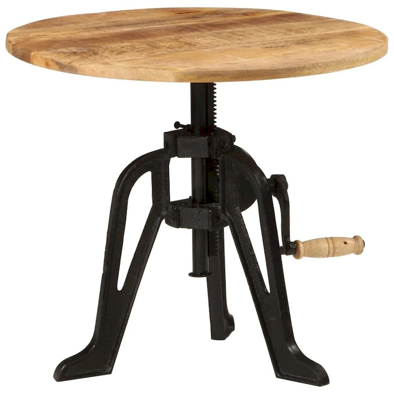 vidaXL Table d'appoint Table basse ronde Bout de canapé Bois massif et fonte
