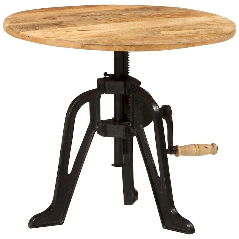 vidaXL Table d'appoint Table basse ronde Bout de canapé Bois massif et fonte