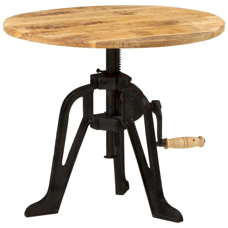 vidaXL Table d'appoint Table basse ronde Bout de canapé Bois massif et fonte