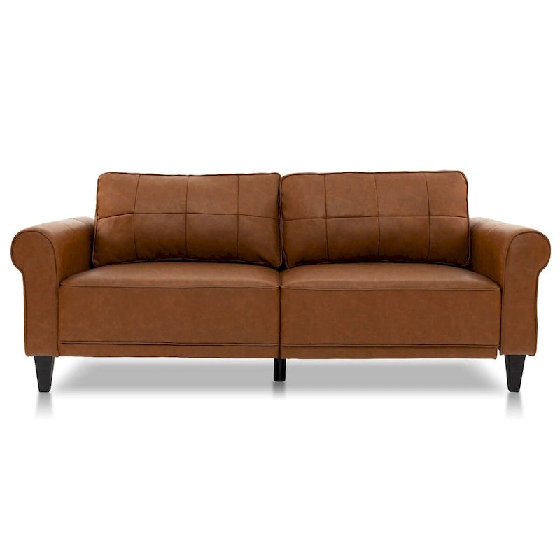 Canapé moderne Costway en cuir PU 3 places 81,5 po avec 2 dossiers - Voir les détails