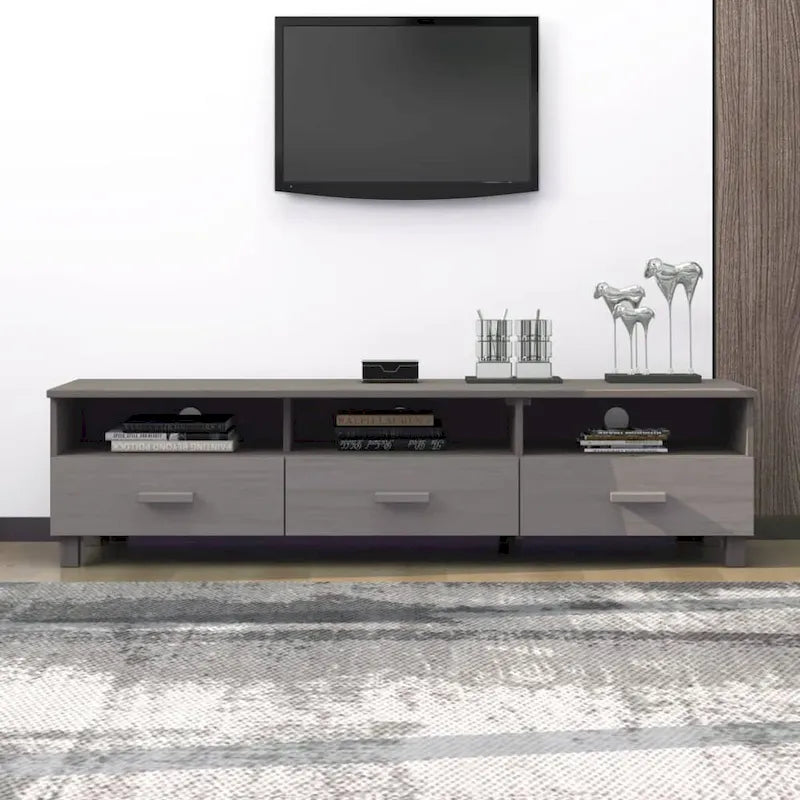 vidaXL Meuble TV Console Meuble de Rangement Buffet Pin Massif HAMAR - 158x40x40 cm