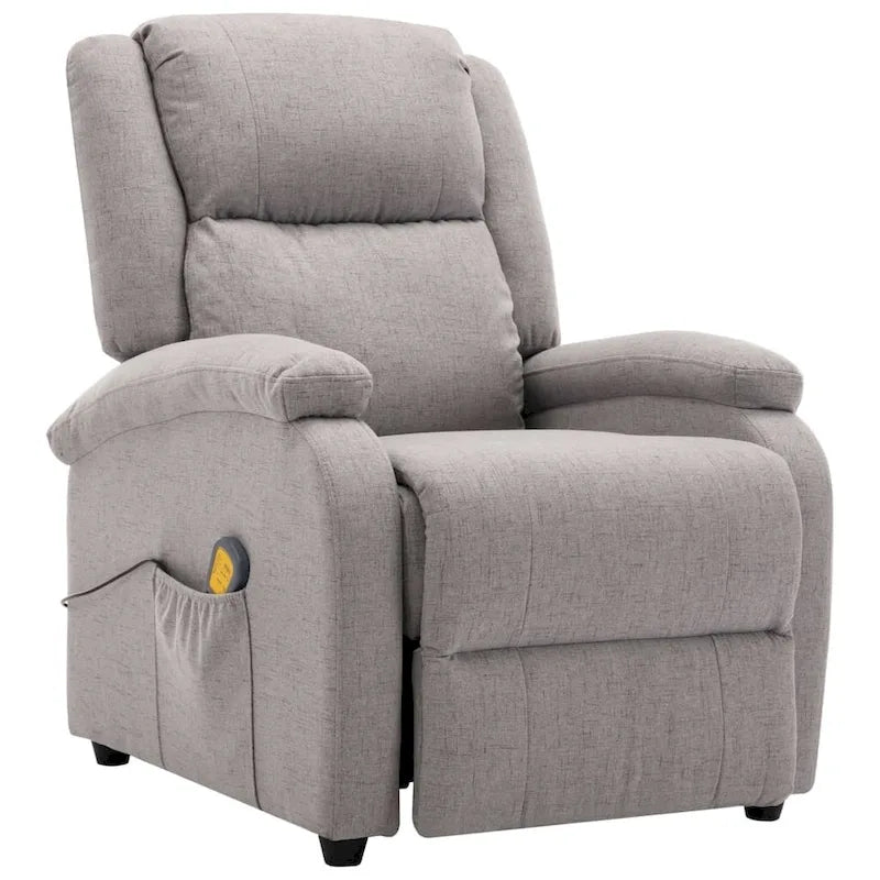 vidaXL Fauteuil de massage tissu gris clair - 71 x 92 x 96 cm