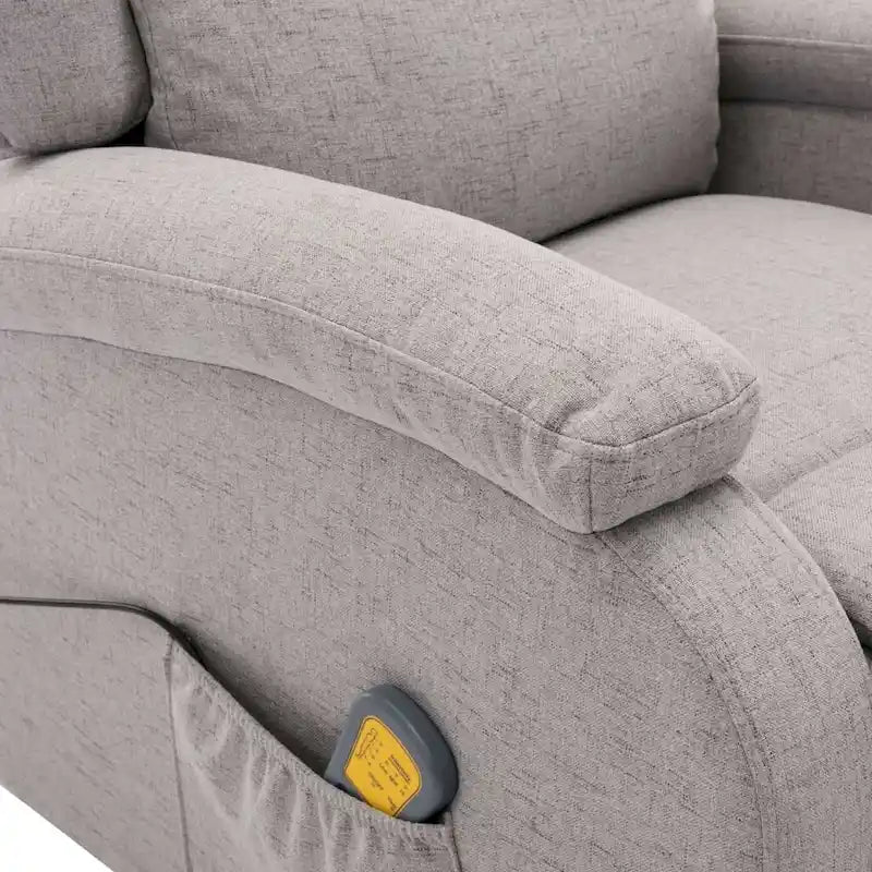 vidaXL Fauteuil de massage tissu gris clair - 71 x 92 x 96 cm