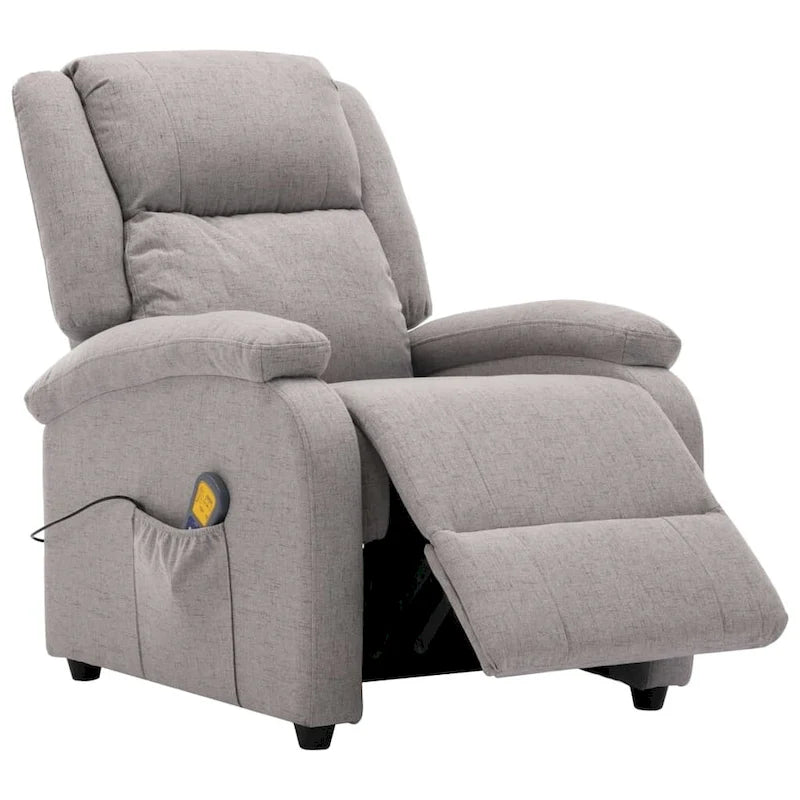 vidaXL Fauteuil de massage tissu gris clair - 71 x 92 x 96 cm