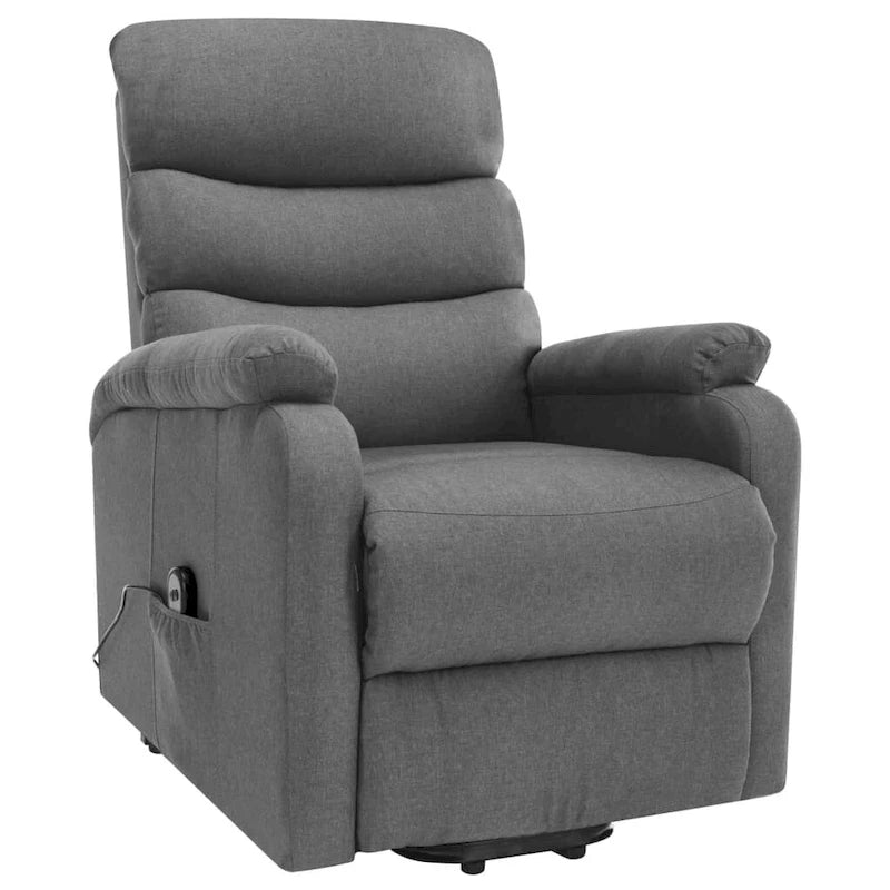 vidaXL Fauteuil inclinable de massage à levage électrique Tissu gris clair - 28,7 x 35,6 x 40,4