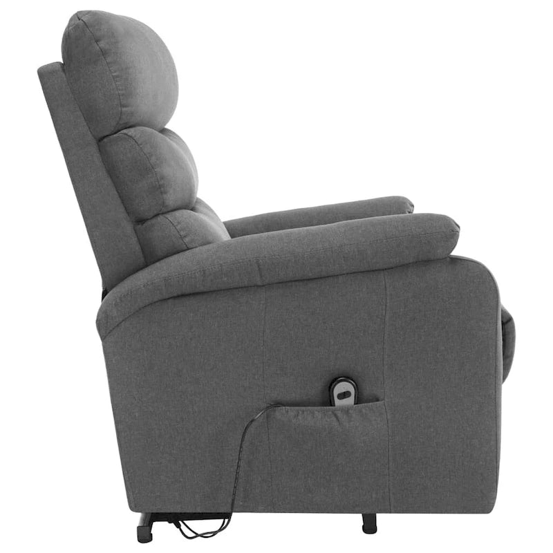 vidaXL Fauteuil inclinable de massage à levage électrique Tissu gris clair - 28,7 x 35,6 x 40,4