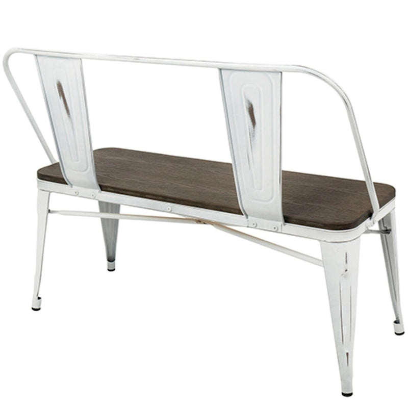 Banc 42 Espresso Bambou avec Support Blanc