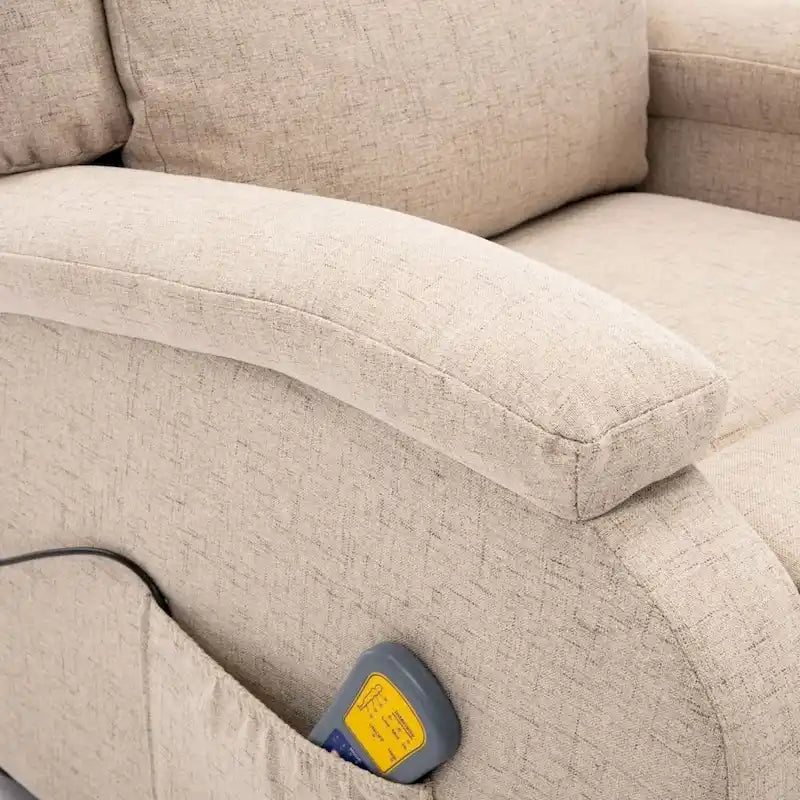 vidaXL Fauteuil de massage en tissu crème - 71 x 92 x 96 cm