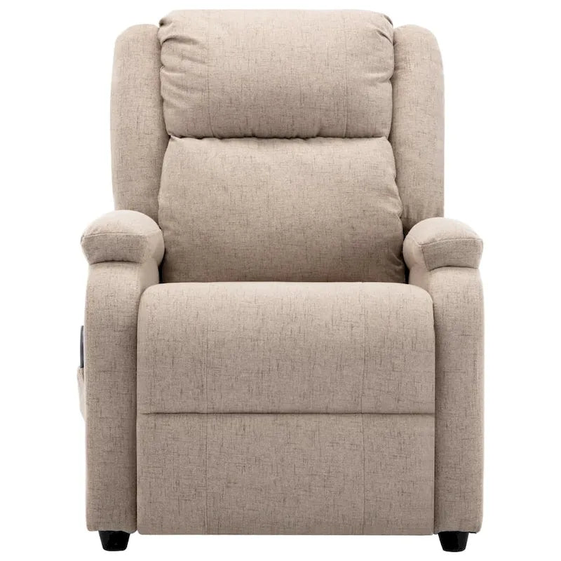vidaXL Fauteuil de massage en tissu crème - 71 x 92 x 96 cm