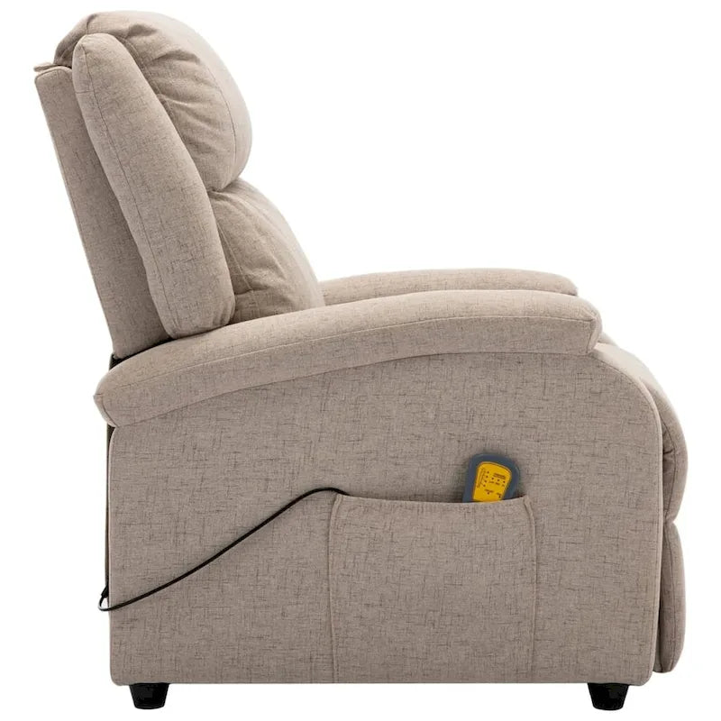 vidaXL Fauteuil de massage en tissu crème - 71 x 92 x 96 cm