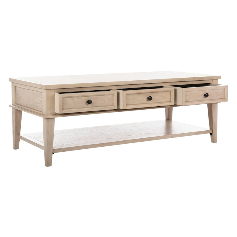 Table basse rectangulaire traditionnelle Tressie Sepia de SAFAVIEH - 54 x 23,6 x 19,3 - 54Lx24Px19H