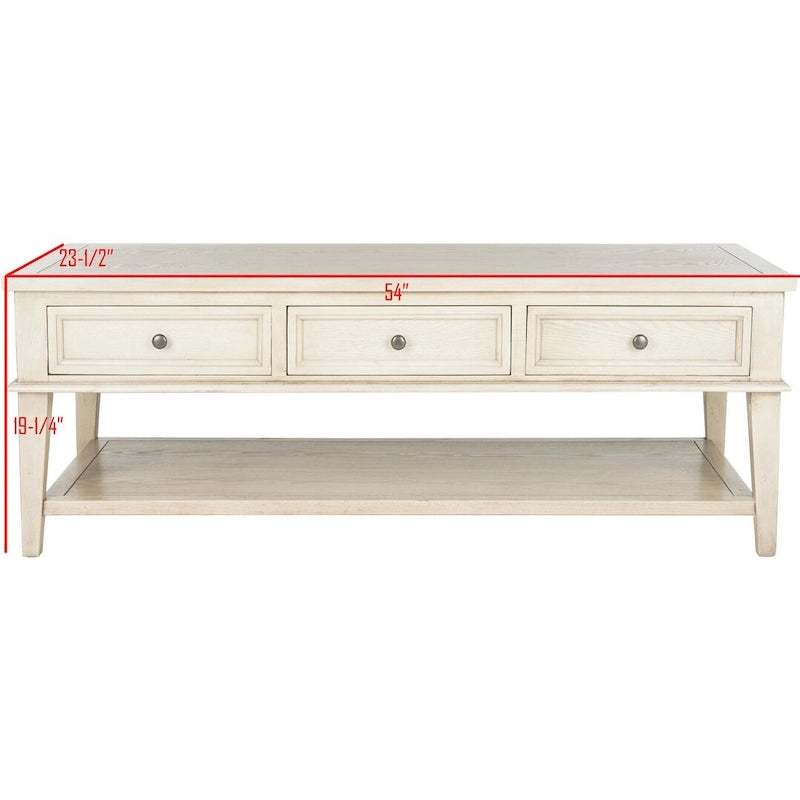 Table basse rectangulaire traditionnelle Tressie Sepia de SAFAVIEH - 54 x 23,6 x 19,3 - 54Lx24Px19H