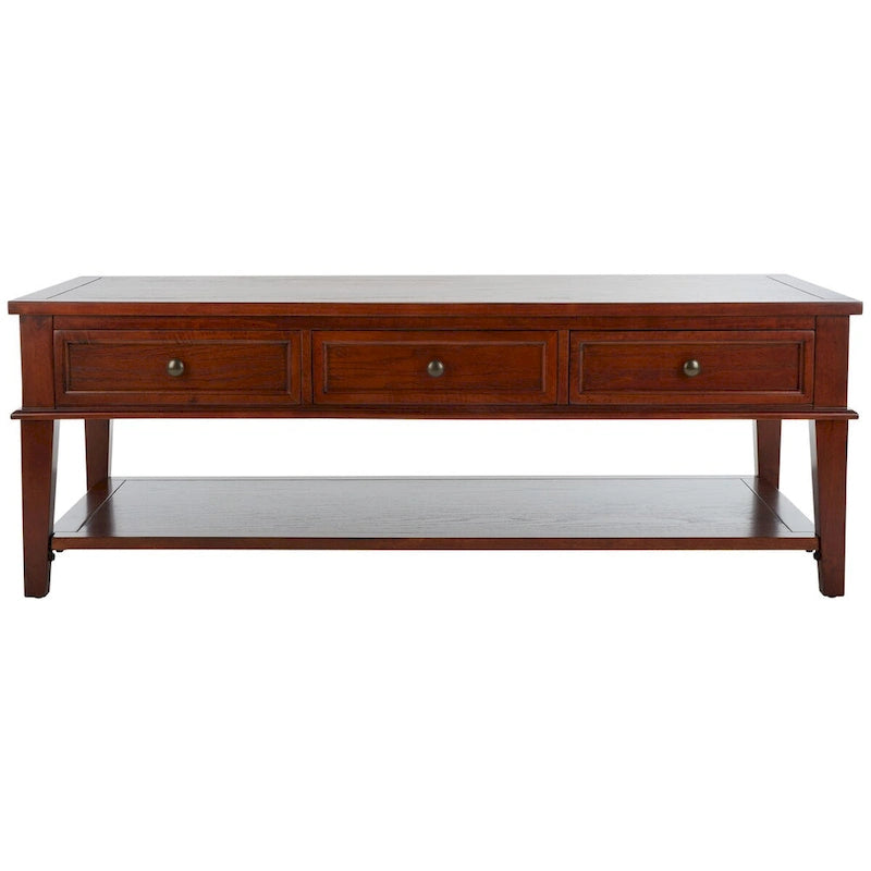Table basse rectangulaire traditionnelle Tressie Sepia de SAFAVIEH - 54 x 23,6 x 19,3 - 54Lx24Px19H