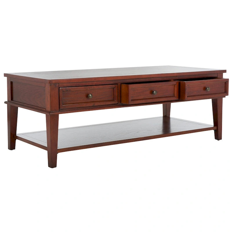 Table basse rectangulaire traditionnelle Tressie Sepia de SAFAVIEH - 54 x 23,6 x 19,3 - 54Lx24Px19H