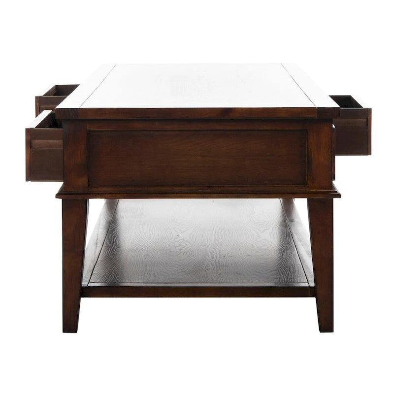 Table basse rectangulaire traditionnelle Tressie Sepia de SAFAVIEH - 54 x 23,6 x 19,3 - 54Lx24Px19H