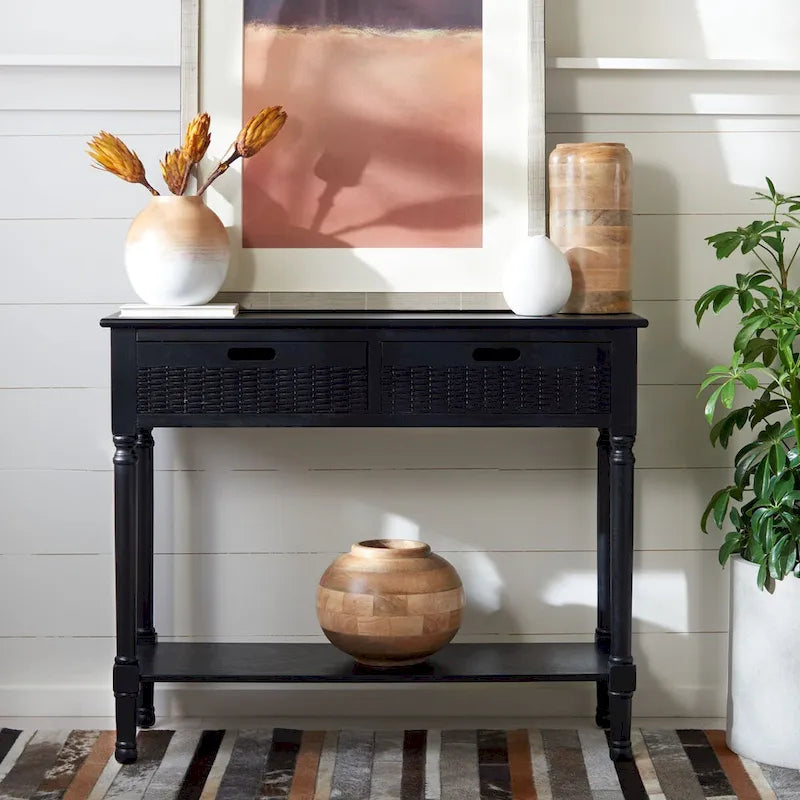 SAFAVIEH Lucetta Table console 2 tiroirs - 35,5 L x 13 P x 29,5 H - 36Lx13Px30H