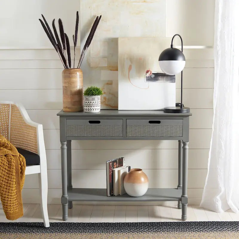 SAFAVIEH Lucetta Table console 2 tiroirs - 35,5 L x 13 P x 29,5 H - 36Lx13Px30H