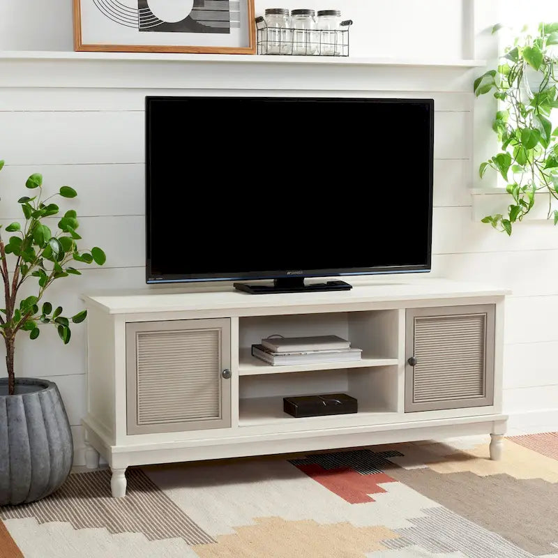 Meuble TV SAFAVIEH Ashlea 2 portes 1 étagère - 47 L x 16 P x 20 H - 47Lx16Px20H